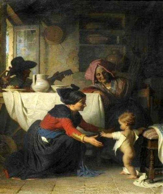 The First Steps, vintage artwork by Alfred Jacques van Muyden, A3 (16x12") Poster Print