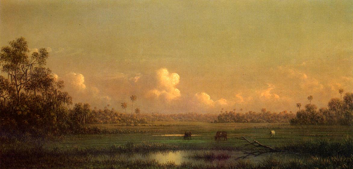 Evening, Lake Alto, Florida, vintage artwork by Martin Johnson Heade, A3 (16x12") Poster Print