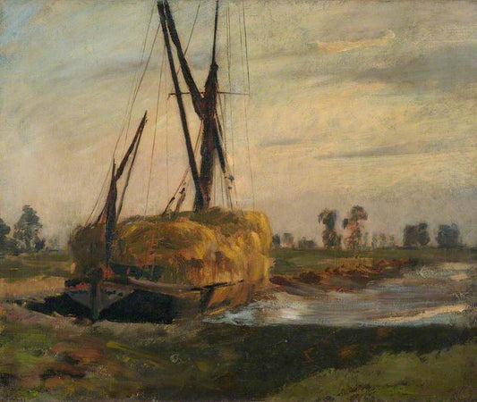 The Hay Boat, vintage artwork by Bernard Sickert, 12x8" (A4) Poster