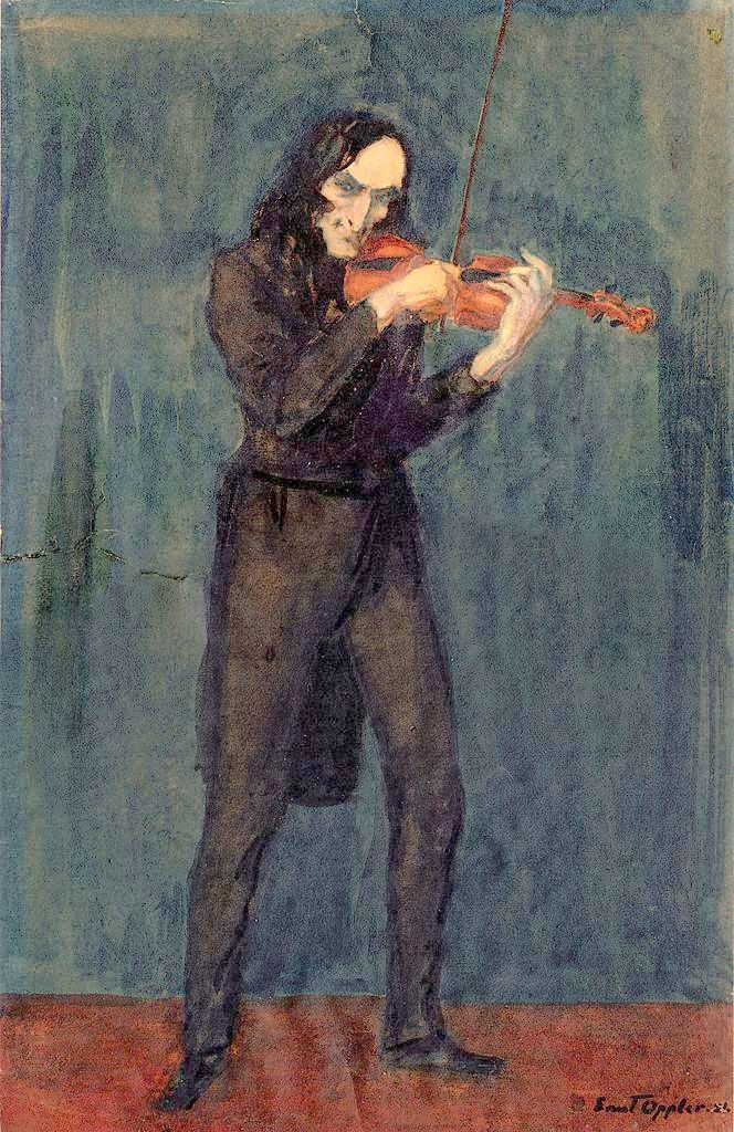 Paganini by Ernst Oppler,A3(16x12")Poster