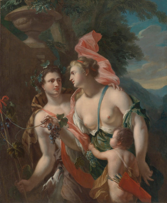 Venus and Bacchus, vintage artwork by Philip van Dijk, 12x8" (A4) Poster