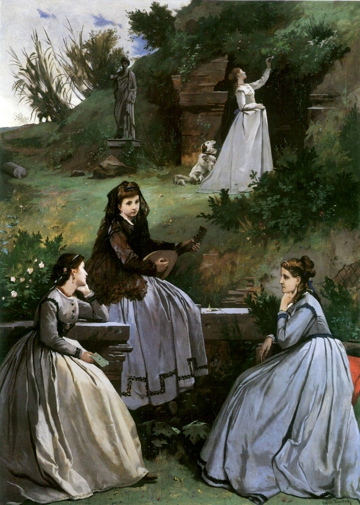 Fruhlingsbild, vintage artwork by Anselm Feuerbach, 12x8" (A4) Poster