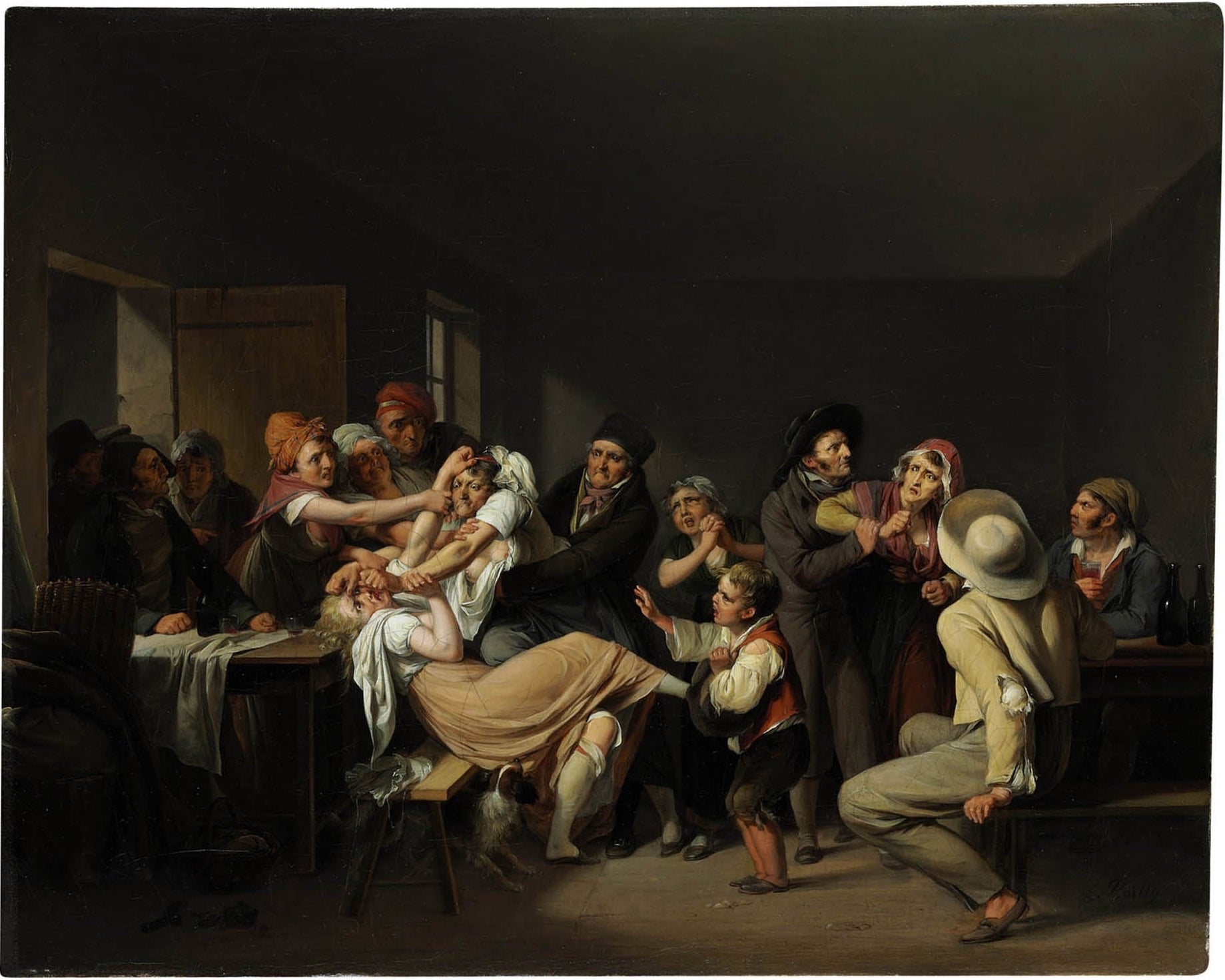 Les Femmes se battent, vintage artwork by Louis-Leopold Boilly, 12x8" (A4) Poster