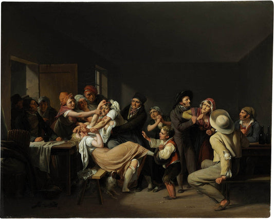 Les Femmes se battent, vintage artwork by Louis-Leopold Boilly, 12x8" (A4) Poster