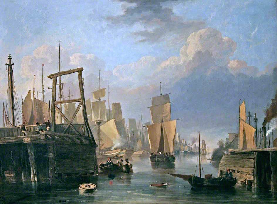 The Removal of Old Yarmouth Bridge, Norfolk, vintage artwork by John Berney Crome, A3 (16x12") Poster Print