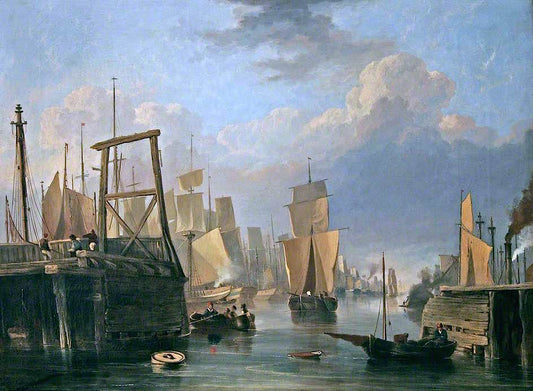 The Removal of Old Yarmouth Bridge, Norfolk, vintage artwork by John Berney Crome, A3 (16x12") Poster Print