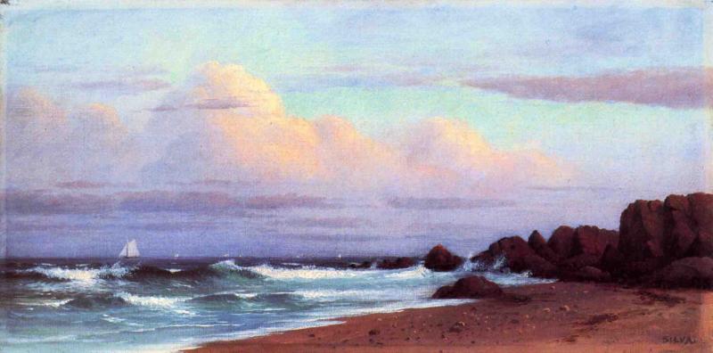 Coast near Cape Ann, vintage artwork by Francis A. Silva, 12x8" (A4) Poster