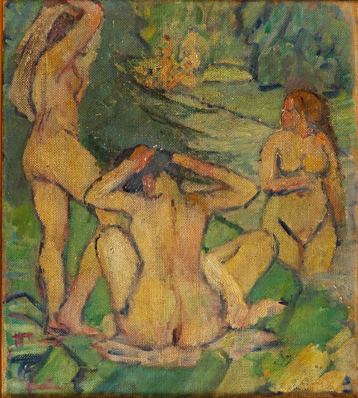 Women by a creek by Pietro Marussig,16x12(A3) Poster