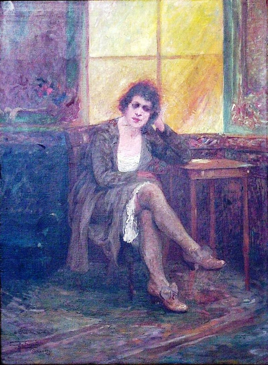 Flor da Rua, vintage artwork by Antonio Parreiras, 12x8" (A4) Poster