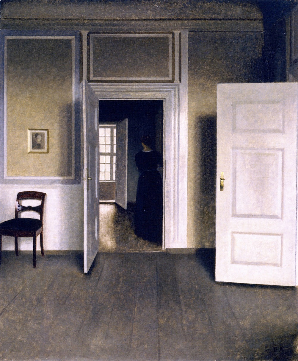 Interior, Strandgade, vintage artwork by Vilhelm Hammershøi, 12x8" (A4) Poster
