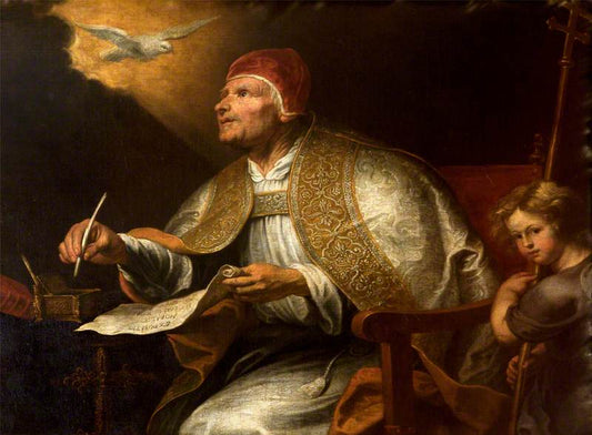 The Four Doctors of the Western Church, Saint Gregory the Great, vintage artwork by Gerard Seghers, 12x8" (A4) Poster