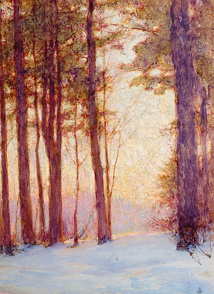 Pines at Sunset, vintage artwork by Walter Launt Palmer, 12x8" (A4) Poster