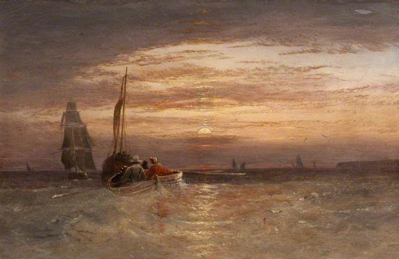 Off the Coast near Flamborough Head, vintage artwork by Thomas Miles Richardson, Sr., 12x8" (A4) Poster