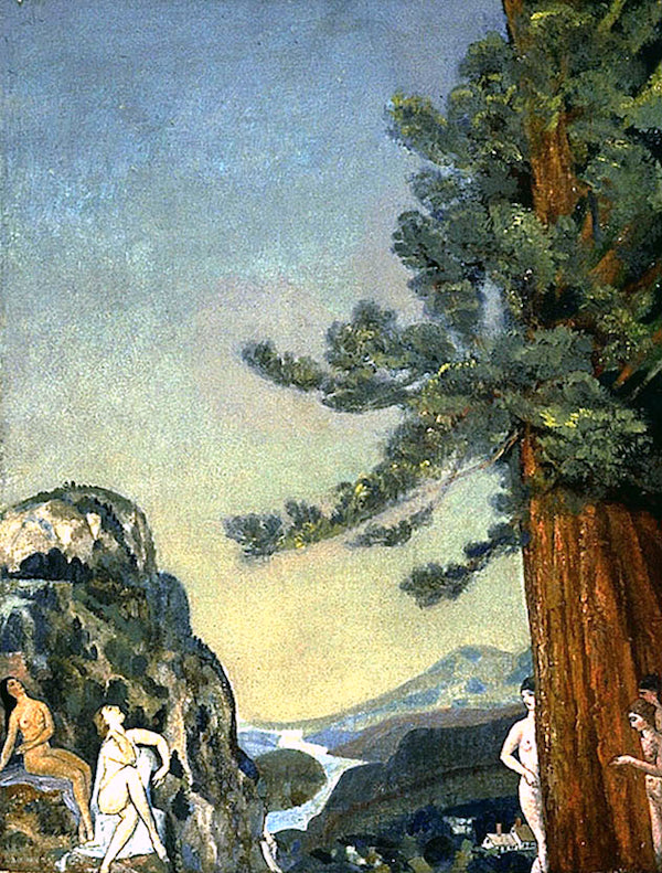 On the Cliffs by Arthur B. Davies,A3(16x12")Poster