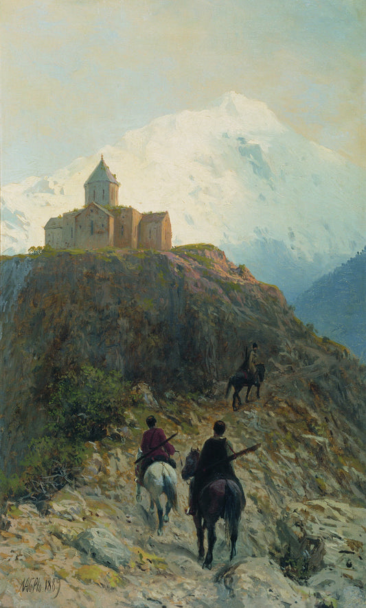 Caucasian View, vintage artwork by Lev Lagorio, 12x8" (A4) Poster