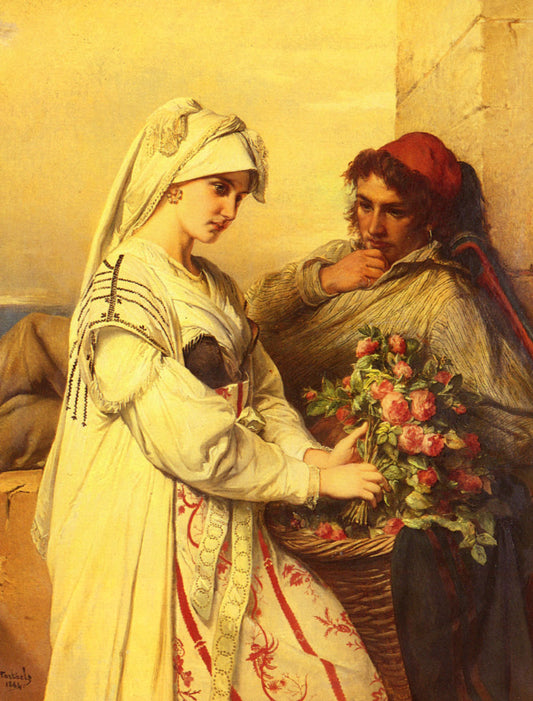 The Rose Vendor, vintage artwork by Jean-François Portaels, A3 (16x12") Poster Print