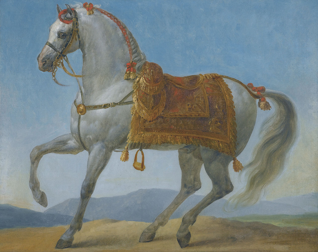 Marengo, Napoleon Bonaparte's Arab Stallion, vintage artwork by Antoine-Jean Gros, 12x8" (A4) Poster