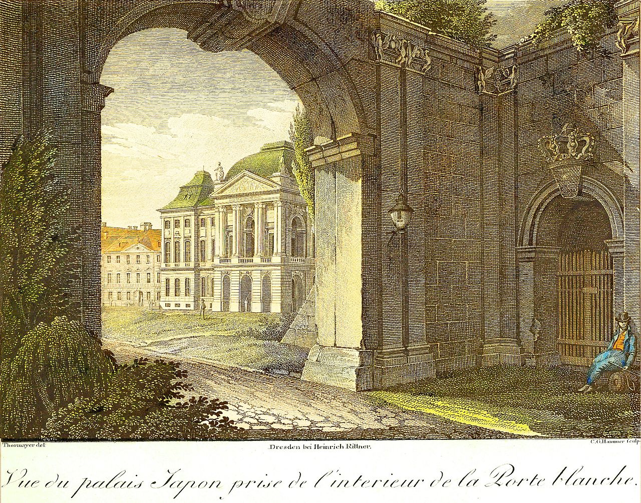 The White Gate, Dresden, vintage artwork by Christian Gottlob Hammer, 12x8" (A4) Poster