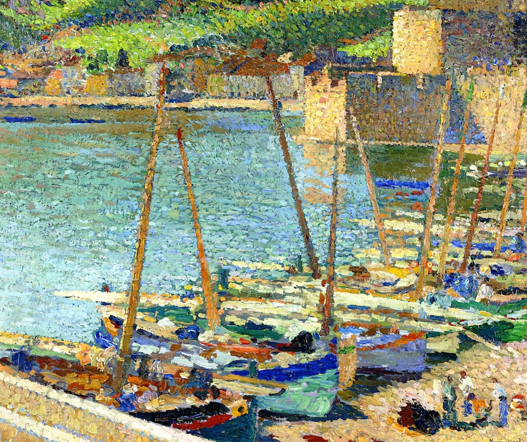 Bateaux de Peche de Collioure, vintage artwork by Henri Martin, 12x8" (A4) Poster