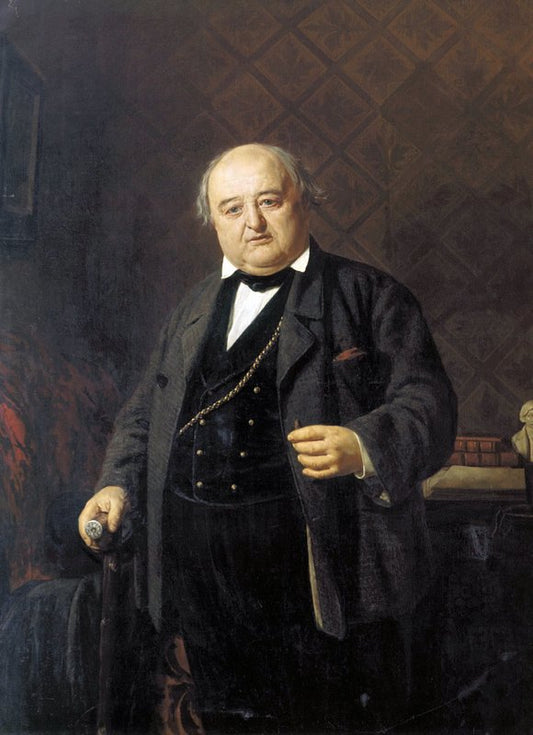 Portrait of Actor M.S. Shchepkin, vintage artwork by Nikolai Vasilevich Nevrev, 12x8" (A4) Poster