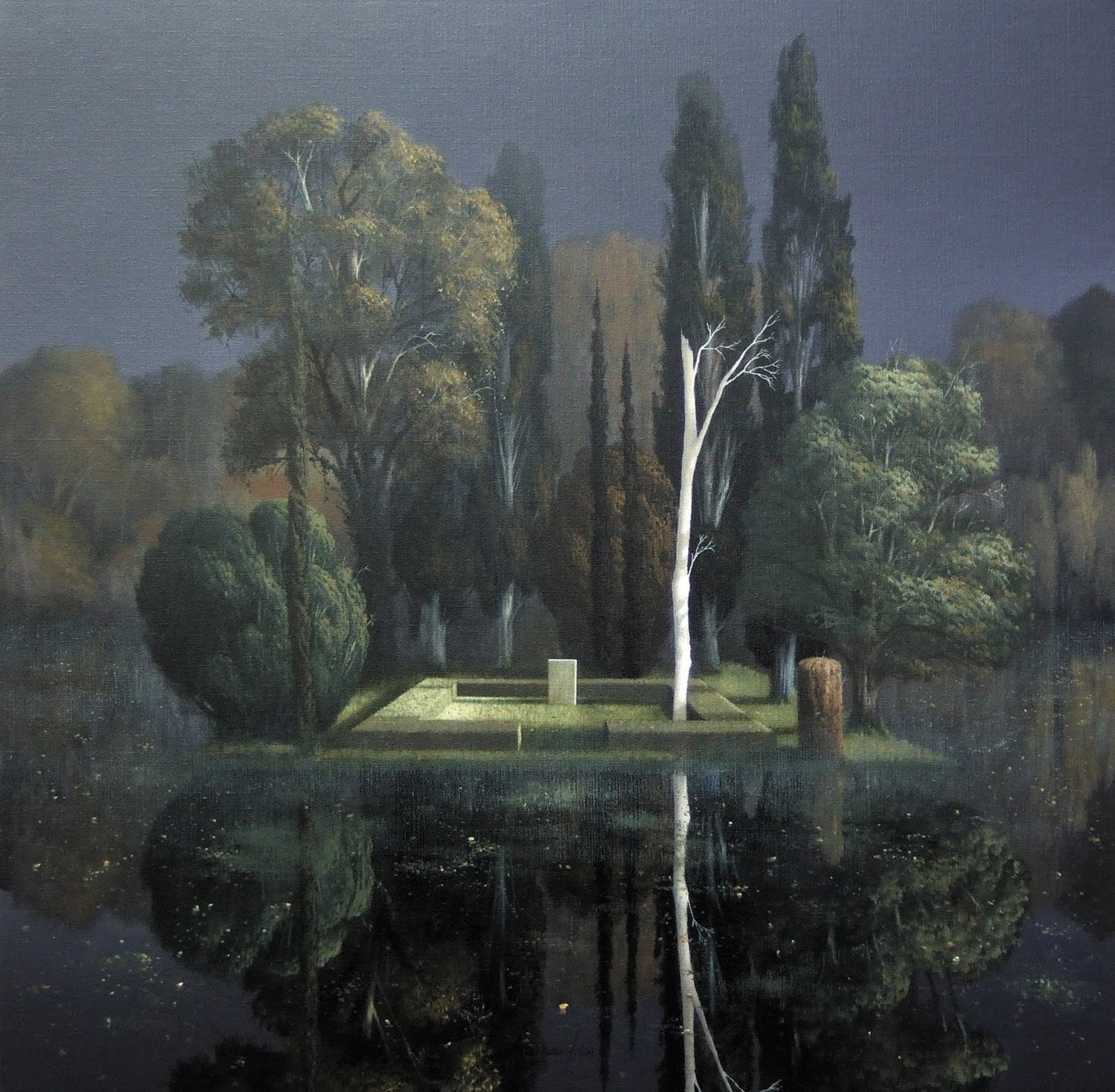 Tombstone, vintage artwork by Arnold Böcklin, 12x8" (A4) Poster