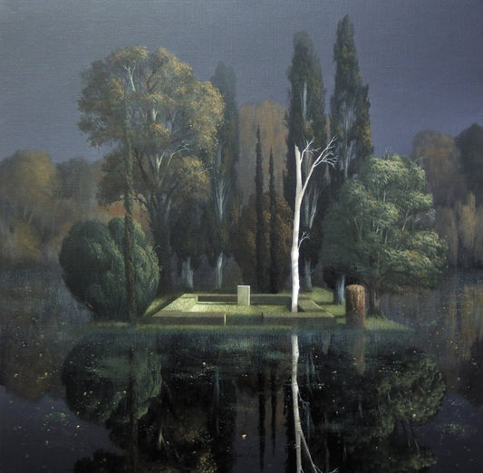 Tombstone, vintage artwork by Arnold Böcklin, 12x8" (A4) Poster