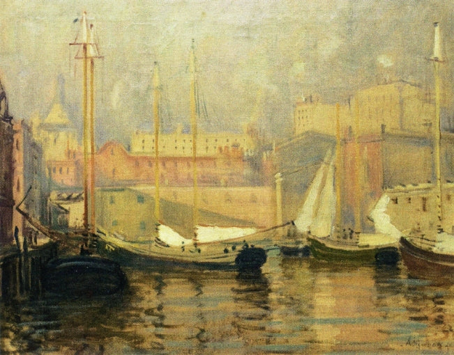 Last Look - T Wharf by Arthur Clifton Goodwin,A3(16x12")Poster