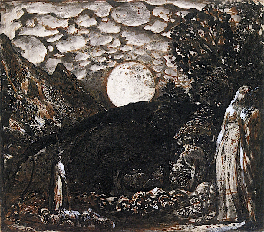 Shepherds under a Full Moon, vintage artwork by Samuel Palmer, A3 (16x12") Poster Print