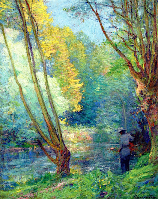 Autumn Among the Willows, vintage artwork by Robert Vonnoh, 12x8" (A4) Poster