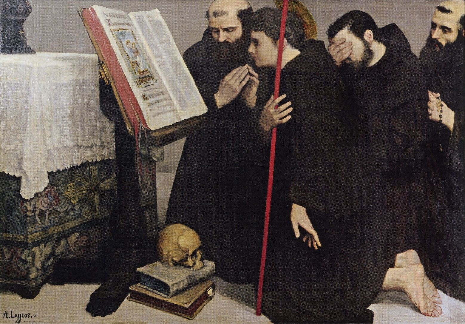 The Calling of Saint Francis, vintage artwork by Alphonse Legros, 12x8" (A4) Poster