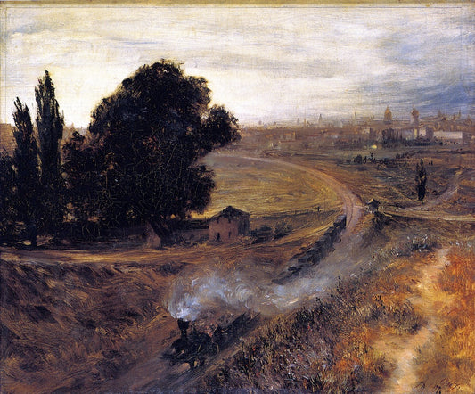 The Berlin-Potsdam Railway, vintage artwork by Adolph von Menzel, A3 (16x12") Poster Print