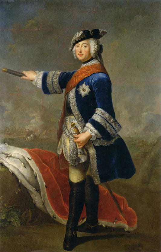 Friedrich II, vintage artwork by Antoine Pesne, 12x8" (A4) Poster