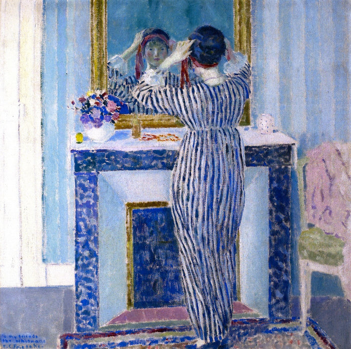 Blue Interior by Frederick Carl Frieseke,16x12(A3) Poster