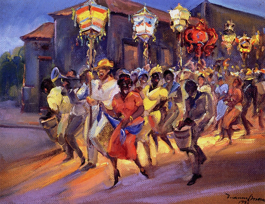 Mardi Gras 1936, vintage artwork by Francis Luis Mora, 12x8" (A4) Poster