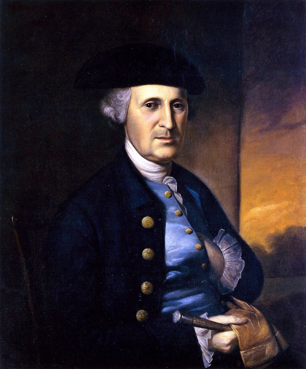 Portrait of a Maryland Gentleman, vintage artwork by Charles Willson Peale, 12x8" (A4) Poster