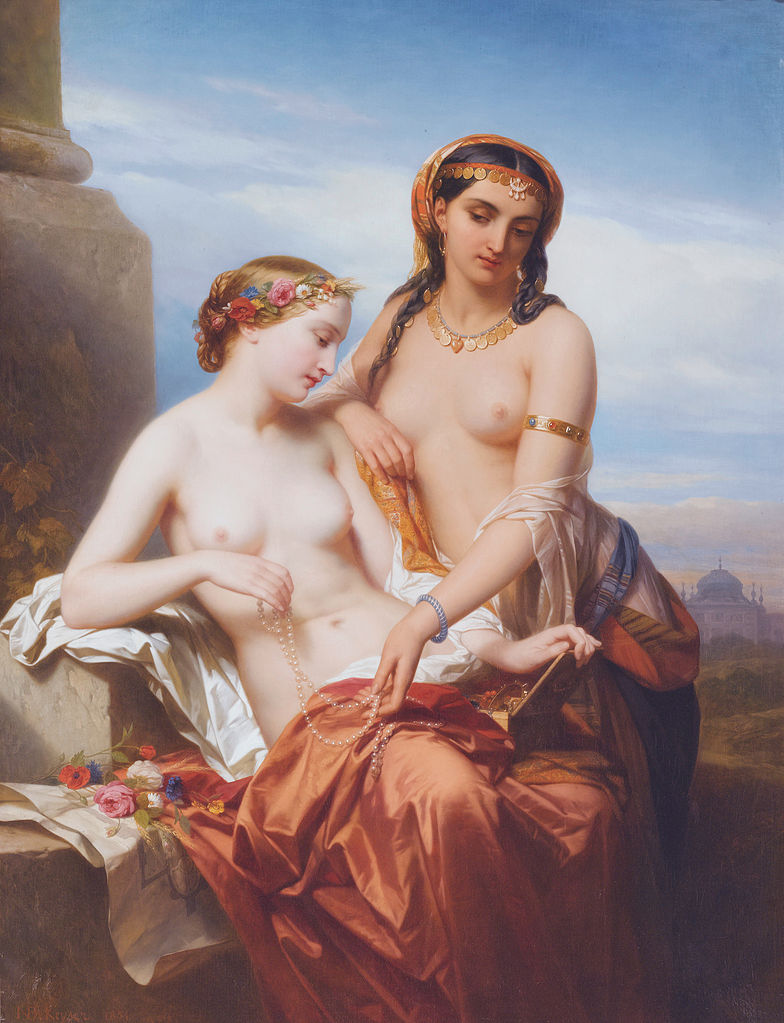 The Orient and the Occident, vintage artwork by Nicaise de Keyser, A3 (16x12") Poster Print
