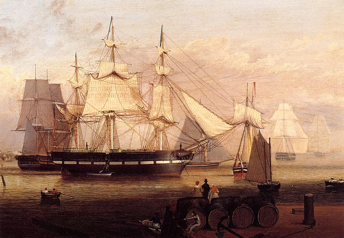 Boston Harbor, vintage artwork by Fitz Henry Lane, A3 (16x12") Poster Print