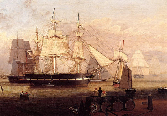 Boston Harbor, vintage artwork by Fitz Henry Lane, A3 (16x12") Poster Print