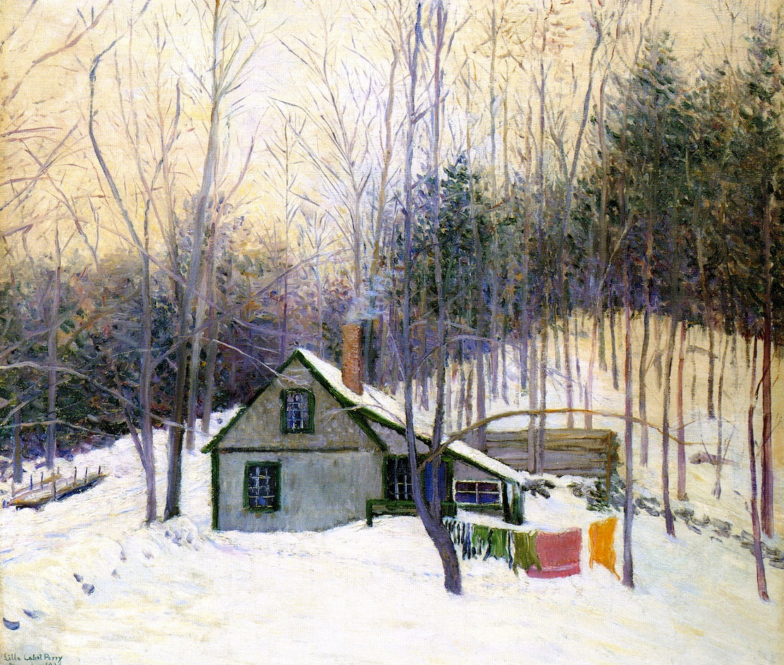 A Snowy Monday, vintage artwork by Lilla Cabot Perry, 12x8" (A4) Poster