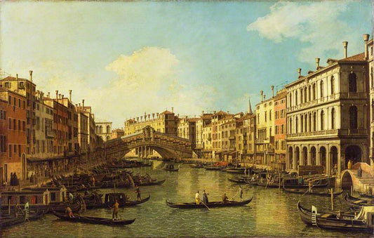 The Grand Canal from the Palazzo Dolfin, vintage artwork by Canaletto, 12x8" (A4) Poster
