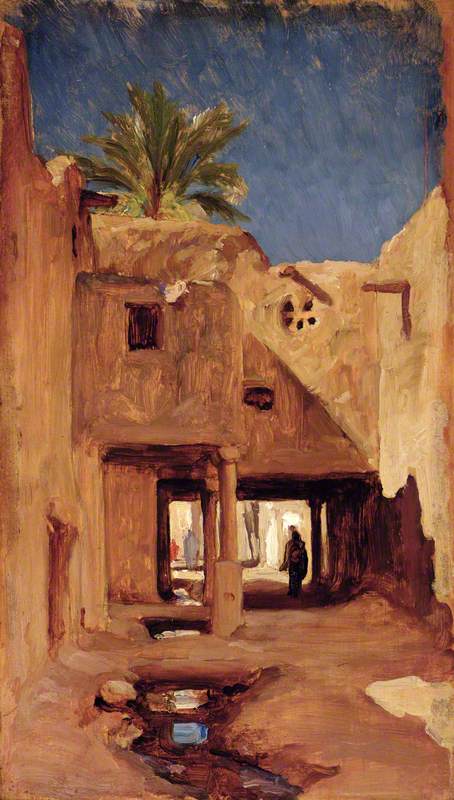 Courtyard in Algiers, vintage artwork by Sir Frederic Lord Leighton, 12x8" (A4) Poster
