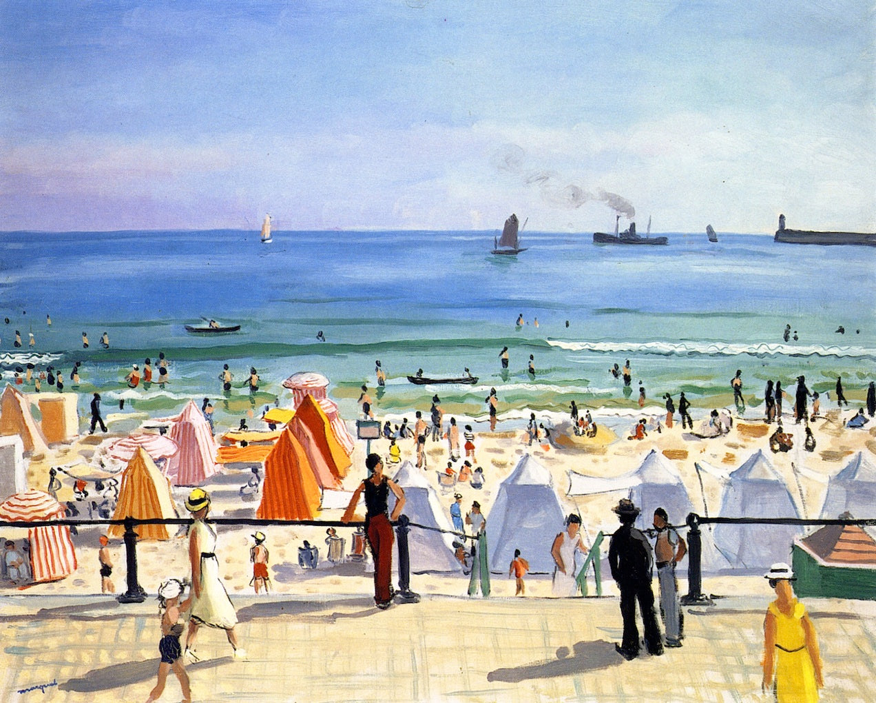 The Beach at Sables d'Olonne by Albert Marquet,16x12(A3) Poster