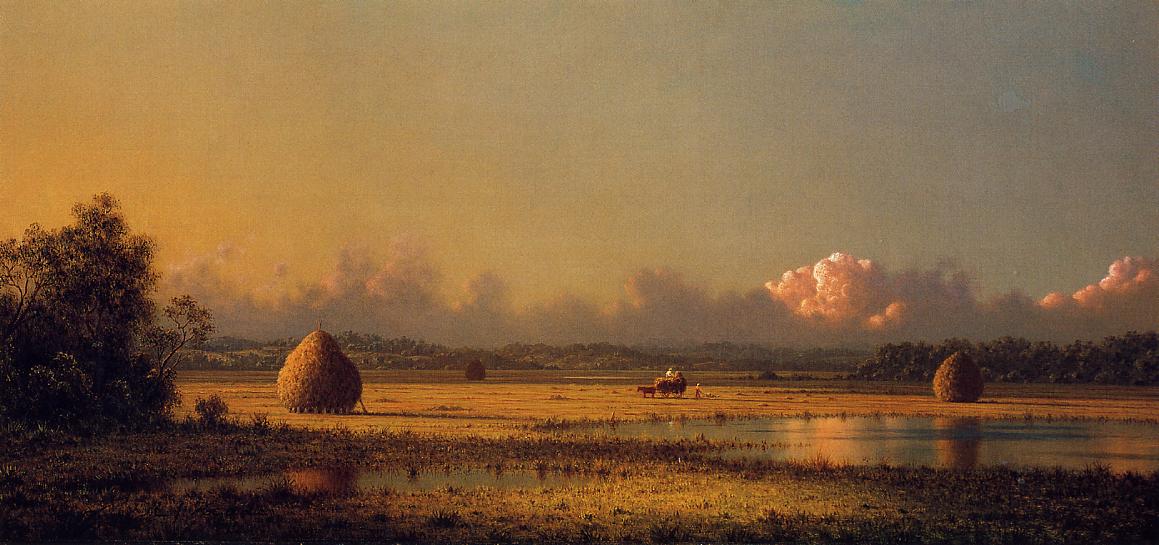 Hayfields: A Clear Day, vintage artwork by Martin Johnson Heade, A3 (16x12") Poster Print