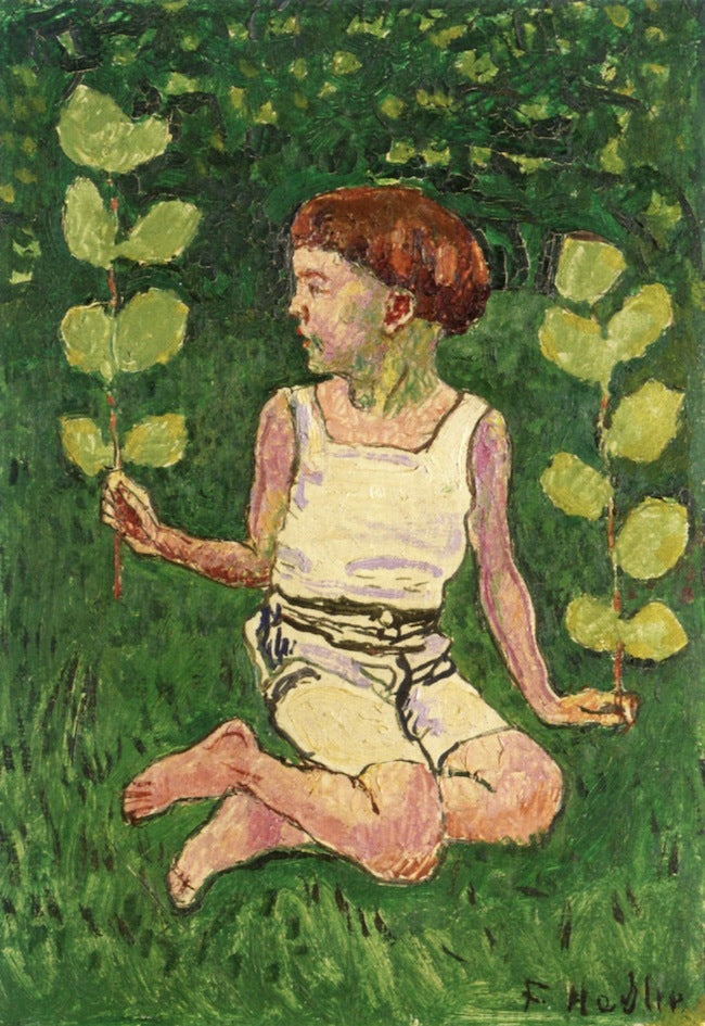 Boy Sitting with Branches by Ferdinand Hodler,A3(16x12")Poster