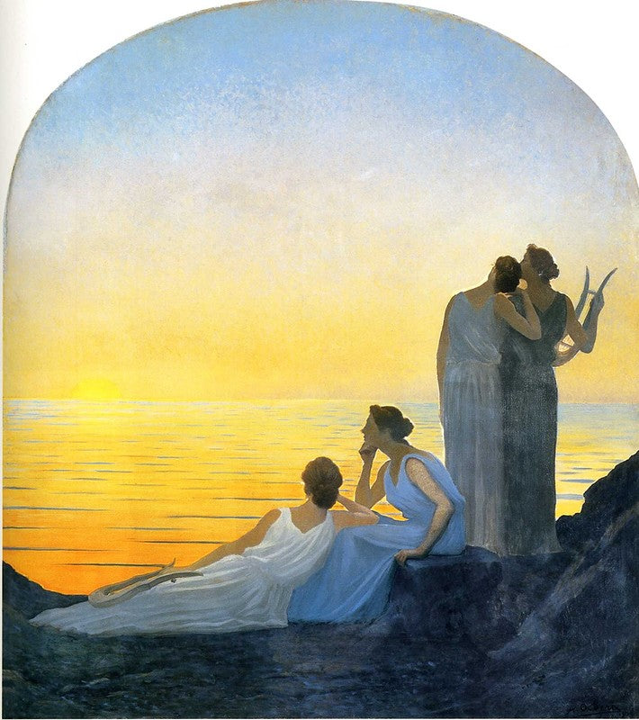 Soir antique, vintage artwork by Alphonse Osbert, 12x8" (A4) Poster