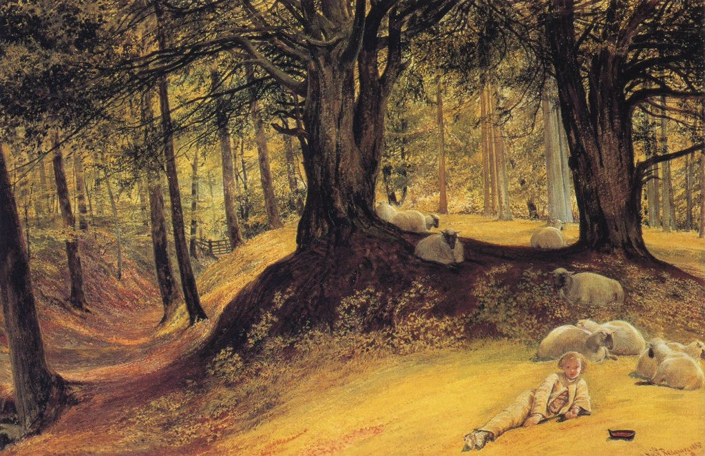Parkhurst Woods, Abinger, Surrey, vintage artwork by Richard Redgrave, A3 (16x12") Poster Print