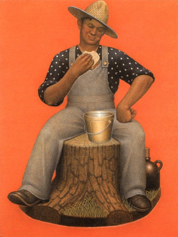 Farmer Eating Lunch by Grant Wood,16x12(A3) Poster