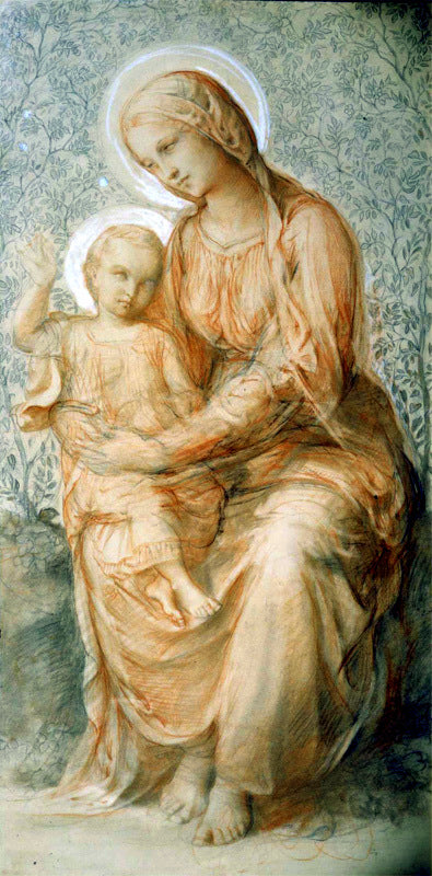 Virgin with Child, vintage artwork by Louis Janmot, A3 (16x12") Poster Print