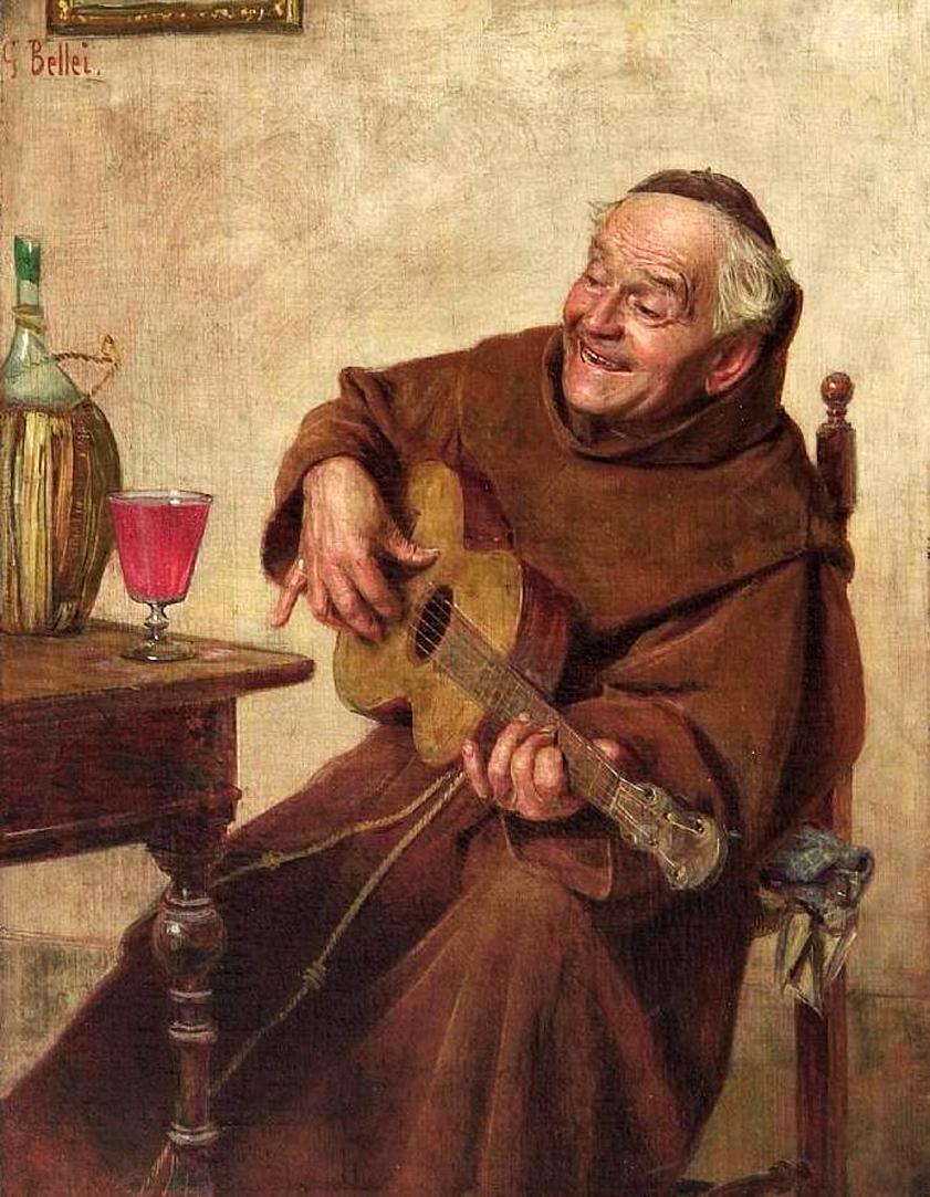 Singing Monk by Gaetano Bellei,A3(16x12")Poster