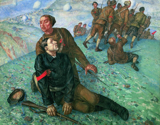 The Death of a Commissar by Kuzma Petrov-Vodkin,16x12(A3) Poster
